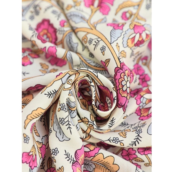 Floral Boho Kimono Style Open Coverup Batwing Sleeve - Picture 8 of 14